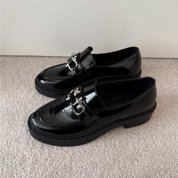 Semi-Patent Black Loafers - Picture 3 of 6